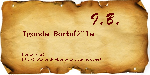 Igonda Borbála névjegykártya